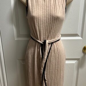 SHEIN Beige Ribbed Midi Dress - Never worn - SZ 6 NWOT